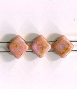 Tschechische Two-Hole FLAT Silky Beads CHALK ROSE GOLD TERACOTTA 02010/15495