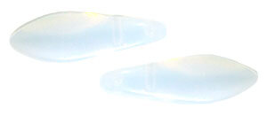 Dagger Beads Opal White mit zwei Löchern