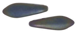Dagger Beads Iris Green Matt mit zwei Löchern