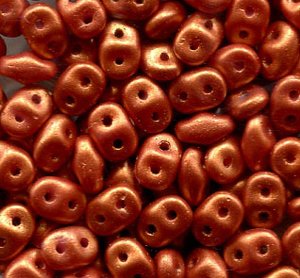 100gr. SuperDuo-Beads GOLD SHINE BRICK - RED 02010/24106