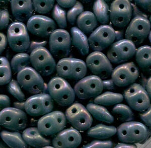 SuperDuo-Beads OPAK TURQUOISE GREEN NEBULA MATT
