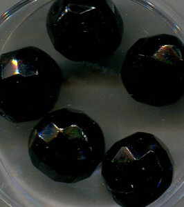 50Stück 12mm Glasperlen Facettiert Opak Schwarz