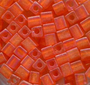 4 mm Würfel Matt Transparent Orange AB 138FR