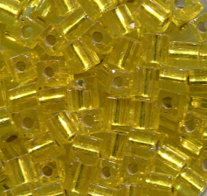 4 mm Würfel Silverlined Yellow 6