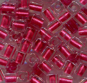 4 mm Würfel Dark Pink Lined Crystal 2603