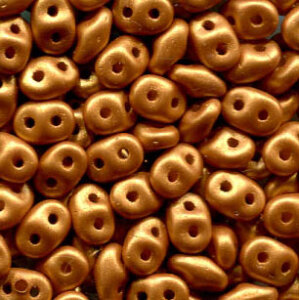 SuperDuo-Beads Alabaster Matt Metallic Gold 02010/29421