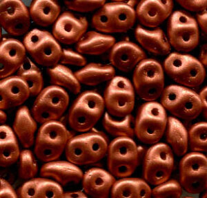 SuperDuo-Beads Alabaster Matt Metallic Bronze