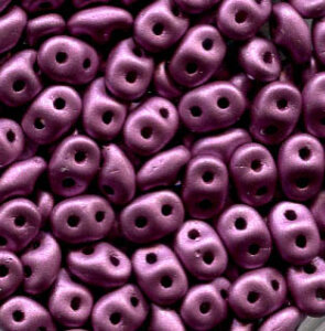SuperDuo-Beads ALABASTER MATT METALLIC AMETHYST  02010/29428