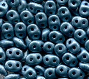 100gr. SuperDuo-Beads Alabaster Matt Metallic Blue Turquoise 02010/29436