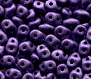 SuperDuo-Beads Alabaster Matt Metallic Violet