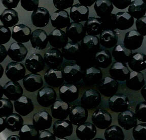 3mm Facettiert  OPAK JET MATT 23980/84100