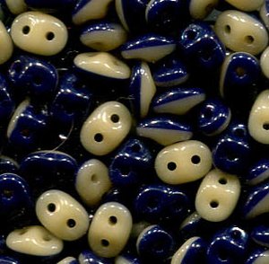 SuperDuo-Beads Duets NAVY - IVORY 533413