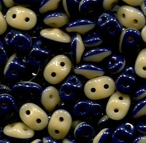 SuperDuo-Beads Duets NAVY - IVORY 533413