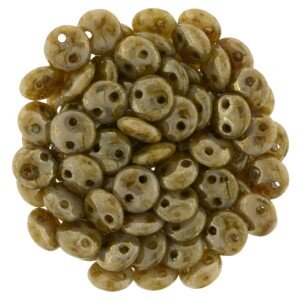 Two-Hole Lentils 6mm Beige Bronze Picasso