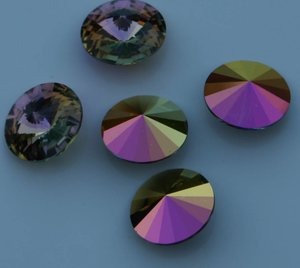 14mm Rivoli Sonderbedampfung auf Swarovski Kristallen Sunset