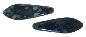 Dagger Beads Opak Jet Picasso mit zwei Lchern