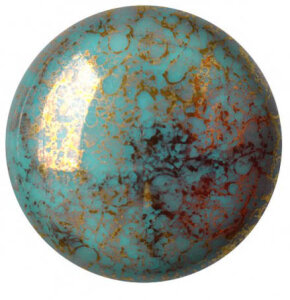 25mm Cabochons® par Puca® OPAK BLUE TURQUOISE BRONZE 63140/15496