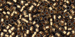 11/0 Treasure Gold-Lined Frosted Black Diamond 999FM