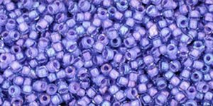 15/0 Toho Roc. Opaque Purple-Lined Inside-Color Light Sapphire 934
