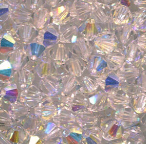 3mm Preciosa Doppelkegel Crystal AB