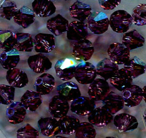 3mm Preciosa Doppelkegel Amethyst AB
