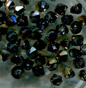 4mm Preciosa Doppelkegel Crystal Aurum Half