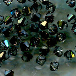 3mm Preciosa Doppelkegel Crystal Starlight Gold Half