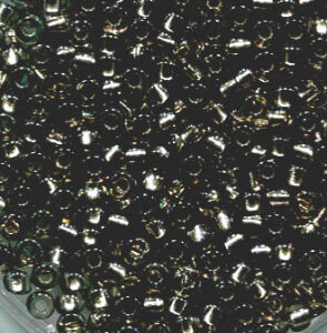 250gr. 2,6mm Rocailles Grau mit Silbereinzug 78141