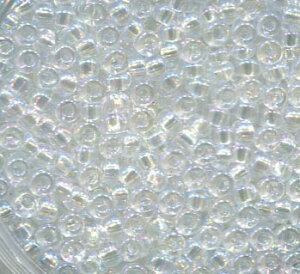 250gr. 2,6mm Rocailles Crystal AB 58205