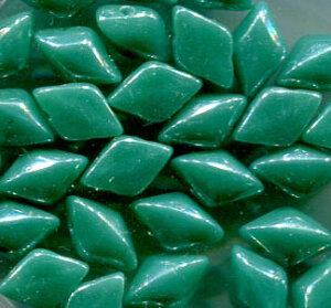 MATUBO® GEMDUO® OPAK TURQUOISE GREEN WHITE LUSTER 63130/14400