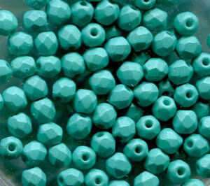 1200Stück 3mm Facettiert White Alabaster Turquoise Silk Matt 02010/29569