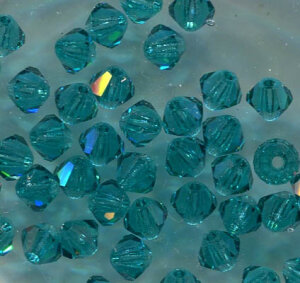 4mm Preciosa Doppelkegel Blue Zircon 60230