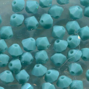 4mm Preciosa Doppelkegel Turquoise 63030