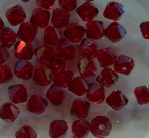 3mm Preciosa Doppelkegel Siam 90090
