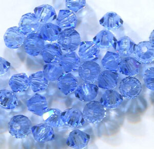 3mm Preciosa Doppelkegel Sapphire