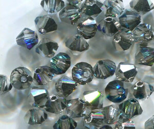 4mm Preciosa Doppelkegel Crystal Bermuda Blue