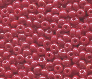 250gr.2,6mm Rocailles Opak Perlglanz Rot 98190