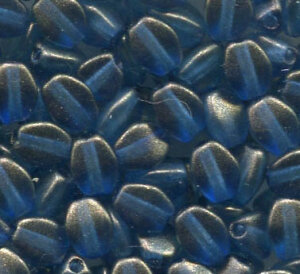 1000 Stück 5x3mm Czech Pinch Beads Golden Touch Celestian Blue 00030/29266