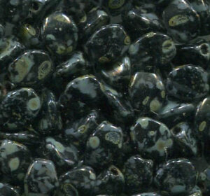 5x3mm Czech Pinch Beads JET TRAVERTIN 23980/86800