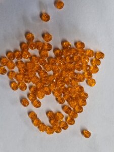 4mm Facettiert TRANSPARENT ORANGE 90010