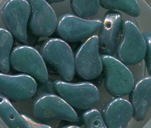 Paisley Duo Beads OPAK TURQUOISE GREEN NEBULA 63130/15001