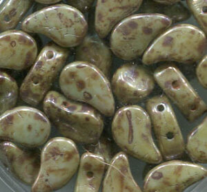 Paisley Duo Beads CHALK LAZURE GREEN 03000/65455