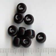 Glasperlen Röllchen Opak Schwarz