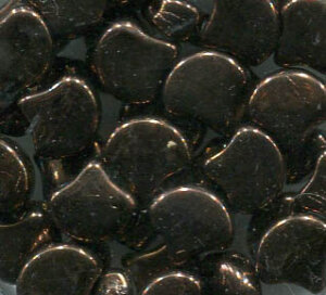 MATUBO® GINKO LEAF BEADS JET DARK BRONZE 23980/14415
