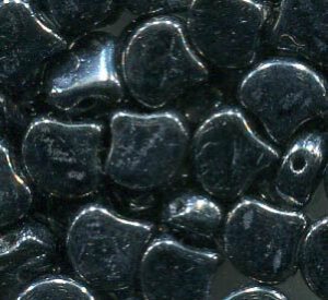 MATUBO® GINKO LEAF BEADS JET HEMATITE 23980/14400
