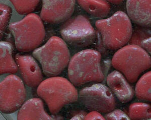 MATUBO® GINKO LEAF BEADS OPAK CORAL RED MATT RENBRANDT 93200/83500
