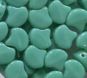 MATUBO® GINKO LEAF BEADS TURQUOISE GREEN 63130