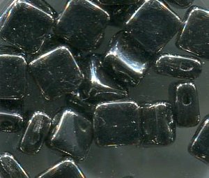 Tschechische Two-Hole FLAT Silky Beads CRYSTAL FULL CHROME 00030/27400
