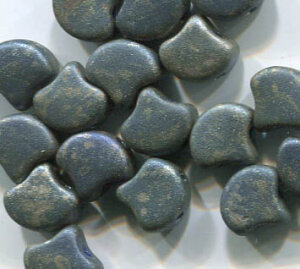 MATUBO® GINKO LEAF BEADS OPAQUE BLUE MATT REMBRANDT 33050/83500