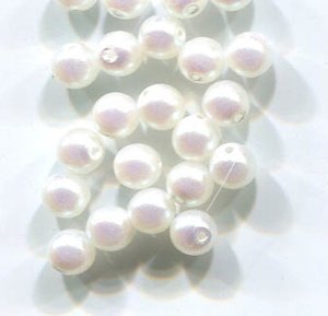 4mm Preciosa Glasswachsperle Perllescent White